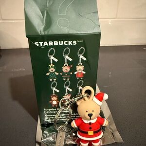 Starbucks Collectible Bear Keychain - Santa Claus